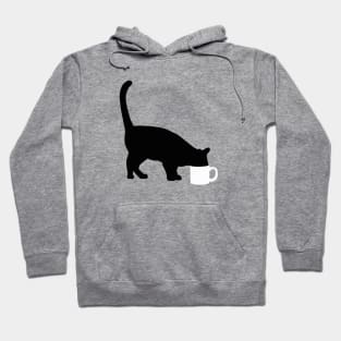 Cat and Coffee Mug, Funny Cat, Cat Lovers Hoodie